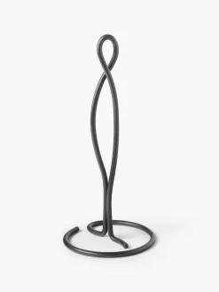 Almacenaje De Cocina>Ferm Living Portarrollos artesanal de metal Curvature Negro