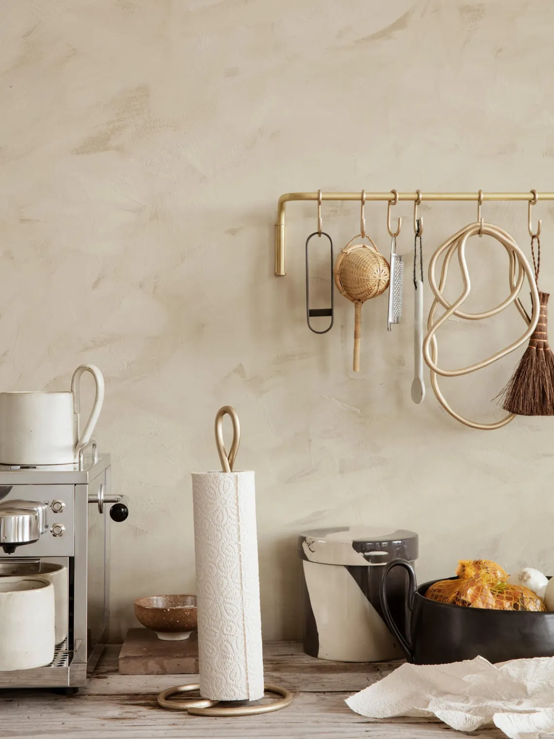 Clearance Portarrollos artesanal de metal Curvature Almacenaje De Cocina