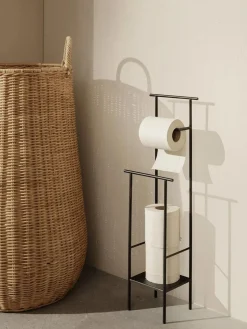 Portarrollos|Estanterías De Baño>Ferm Living Portarrollos de baño con estante Dora Negro mate