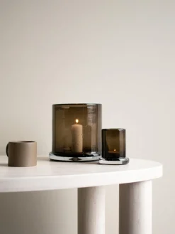 Jarrones|Velas Y Candelabros>DBKD Portavelas Bubble, 20 cm Marrón oscuro semitransparente