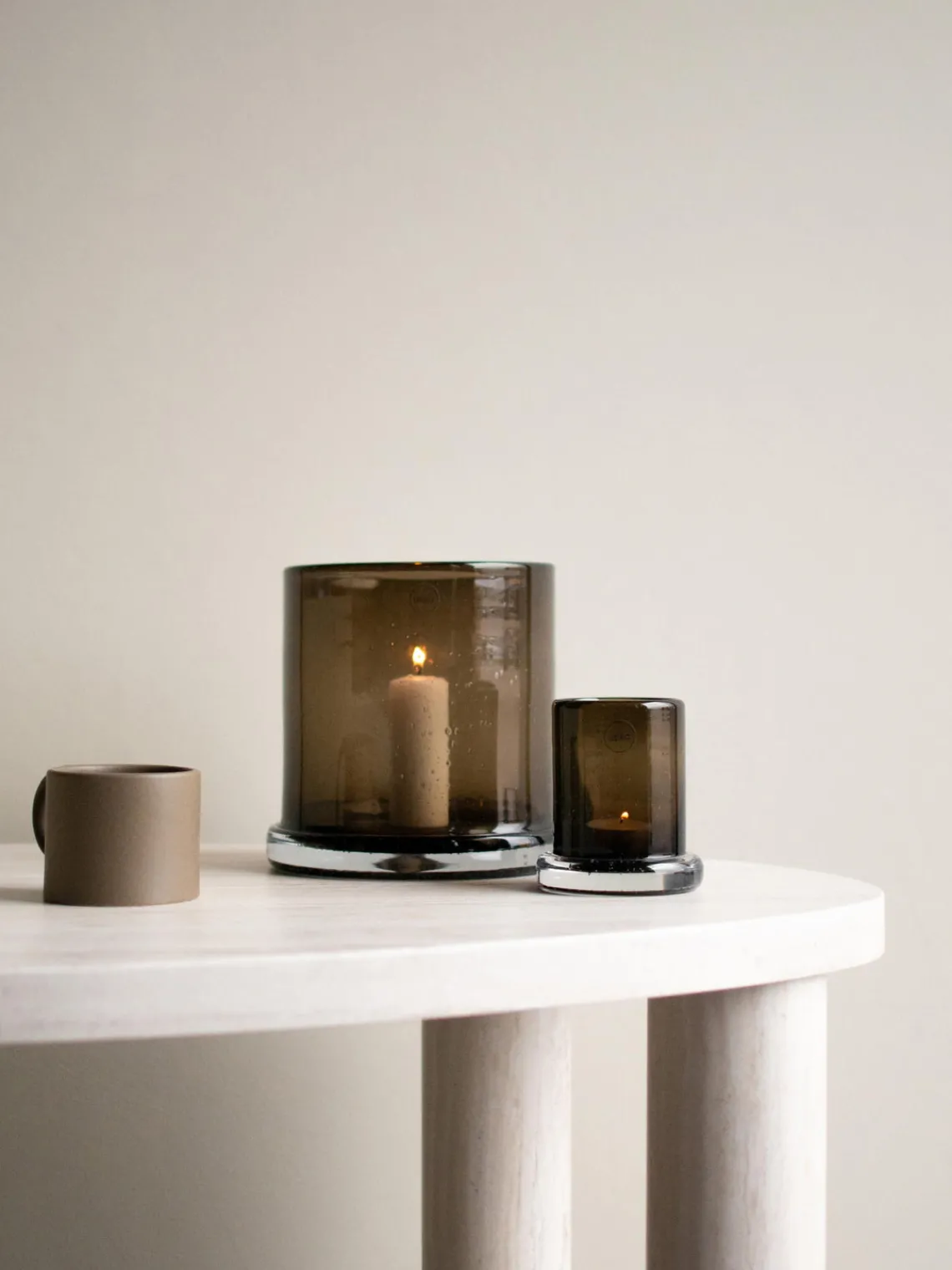 Jarrones|Velas Y Candelabros>DBKD Portavelas Bubble, 20 cm Marrón oscuro semitransparente