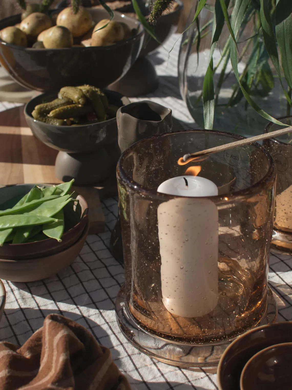 Jarrones|Velas Y Candelabros>DBKD Portavelas Bubble, 15 cm Marrón claro transparente