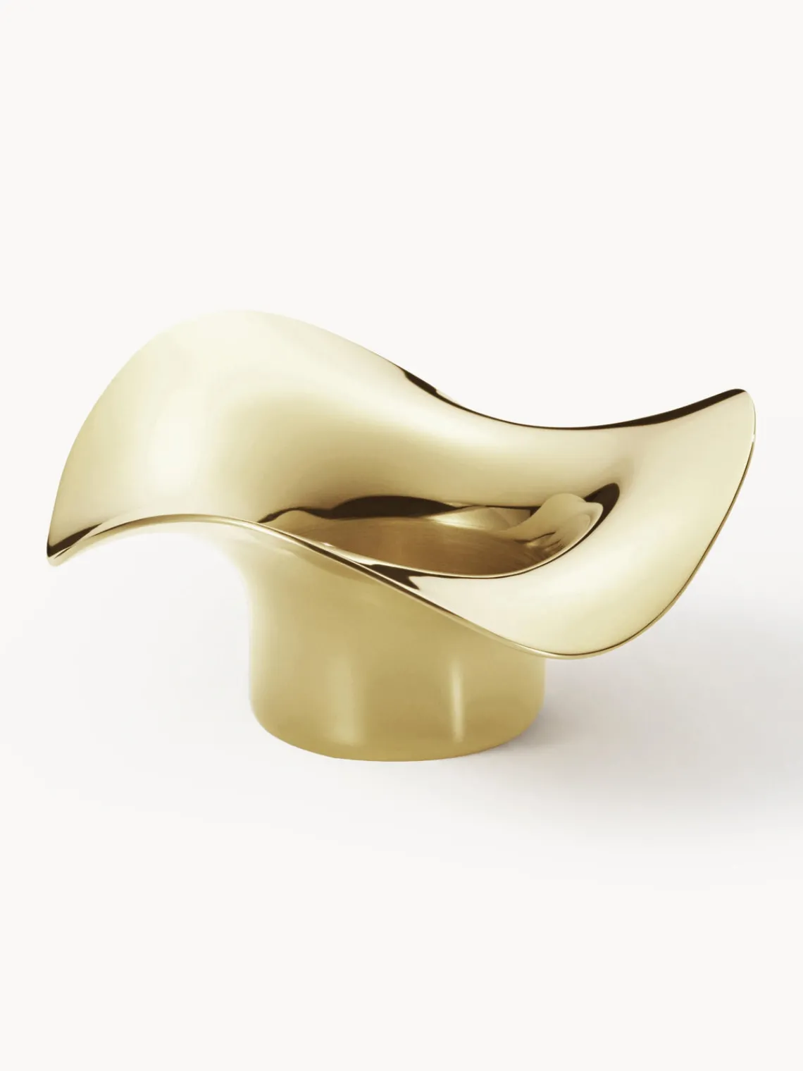Portavelas|Jarrones>GEORG JENSEN Portavelas de acero inoxidable con forma orgánica Cobra, 2 uds. Dorado pulido espejo