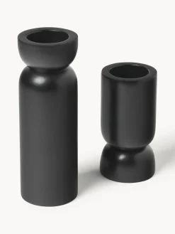 Outlet Portavelas de madera de mango Matti, 2 uds. Candelabros|Jarrones