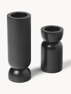 Outlet Portavelas de madera de mango Matti, 2 uds. Candelabros|Jarrones