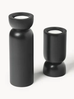 Outlet Portavelas de madera de mango Matti, 2 uds. Candelabros|Jarrones