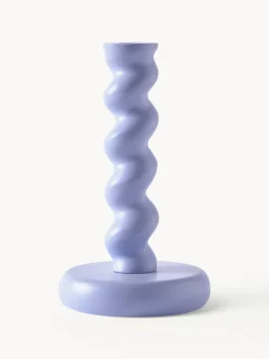Candelabros|Jarrones>POLSPOTTEN Portavelas de metal artesanal Twister Azul claro