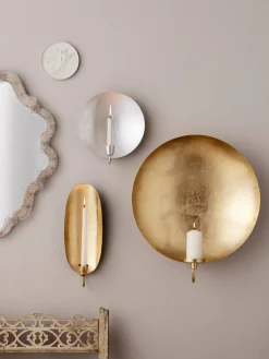 Clearance Portavelas de pared de metal Round, Ø 47 cm Objetos Decorativos De Pared|Jarrones