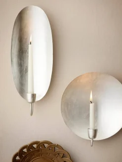 New Portavelas de pared de metal Round, Ø 26 cm Objetos Decorativos De Pared|Jarrones