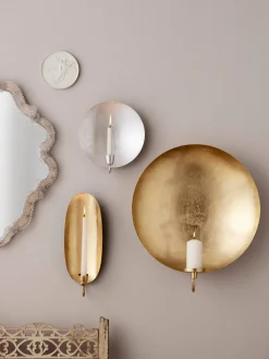 Objetos Decorativos De Pared|Jarrones>Bala Portavelas de pared Oval Dorado