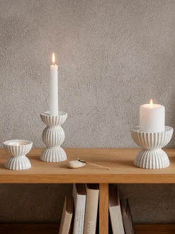 Discount Portavelas de porcelana con relieves Tura Farolillos|Jarrones