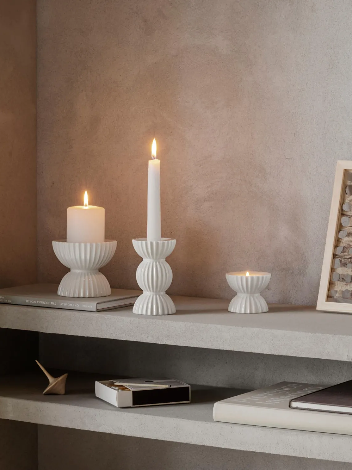 Discount Portavelas de porcelana con relieves Tura Farolillos|Jarrones