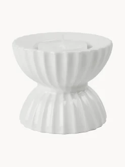 Portavelas|Jarrones></noscript>Lyngby Porcelaen Portavelas de porcelana con relieves Tura