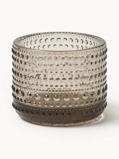 Portavelas|Jarrones>iittala Portavelas de vidrio Kastehelmi Beige transparente