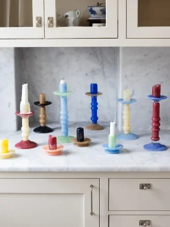 Outlet Portavelas de vidrio soplado Lara Candelabros|Jarrones