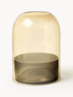 Farolillos|Jarrones>AYTM Portavelas de vidrio Tota Ocre, gris oscuro, transparente