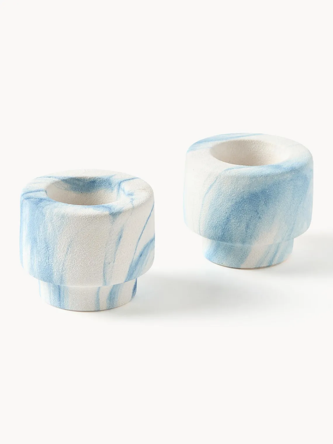 Clearance Portavelas en look mármol Kiko, 2 uds. Portavelas|Jarrones