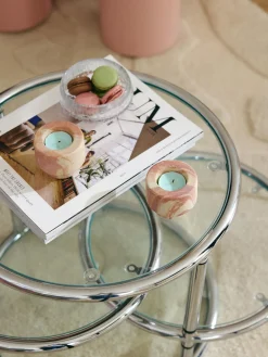 Hot Portavelas en look mármol Kiko, 2 uds. Portavelas|Jarrones