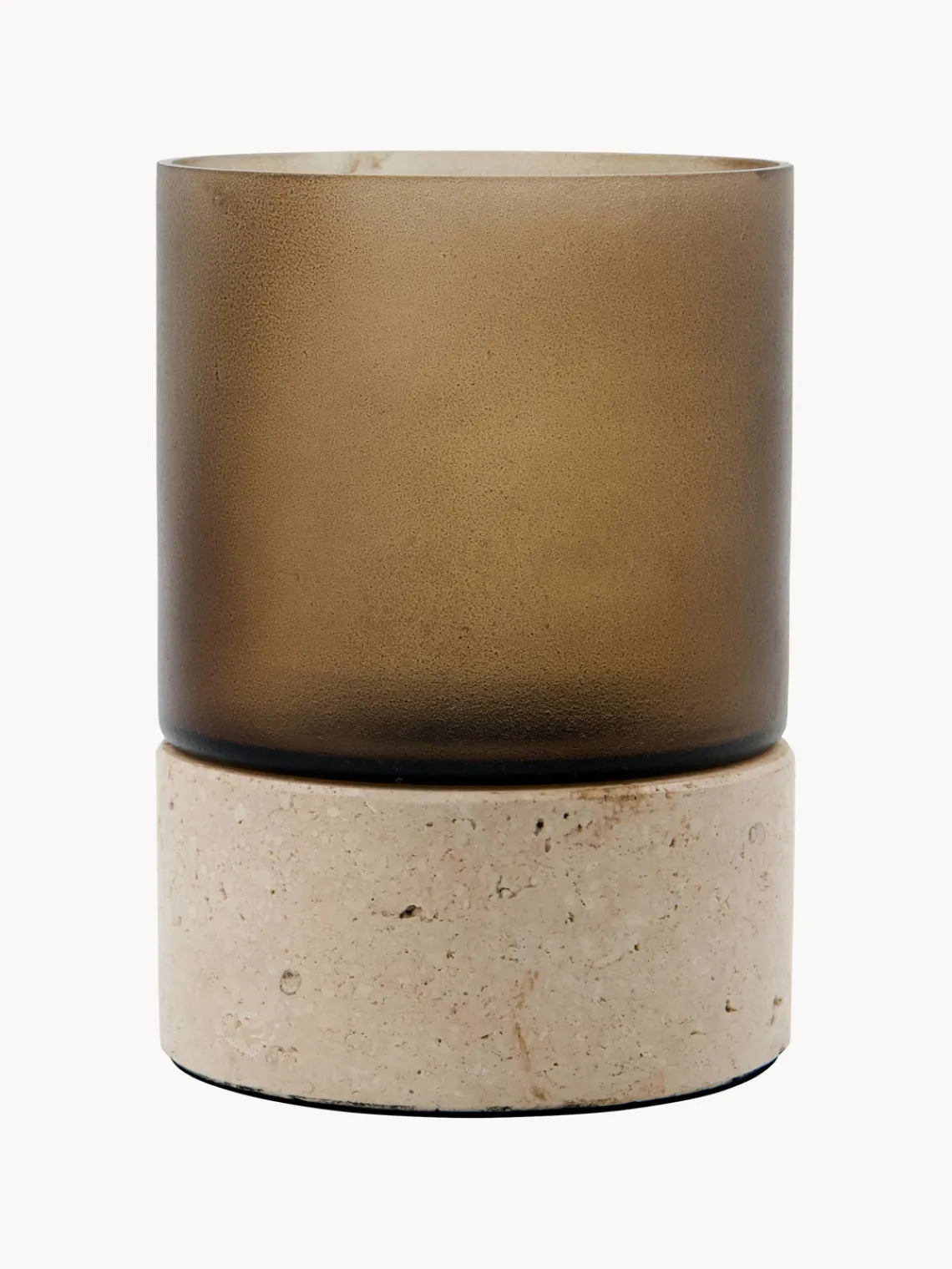 Clearance Portavelas soplado con base de travertino Rivo Farolillos|Jarrones