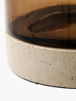 Hot Portavelas soplado con base de travertino Rivo Jarrones|Farolillos