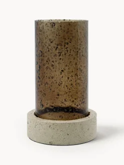 Discount Portavelas soplado con base de travertino Rivo Farolillos|Jarrones