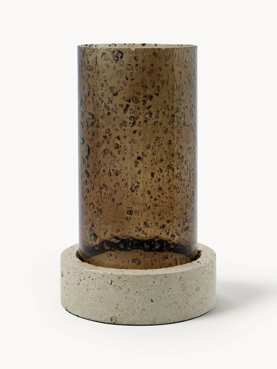 Discount Portavelas soplado con base de travertino Rivo Farolillos|Jarrones