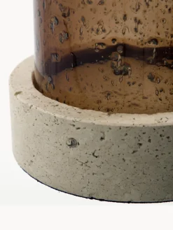 Discount Portavelas soplado con base de travertino Rivo Farolillos|Jarrones