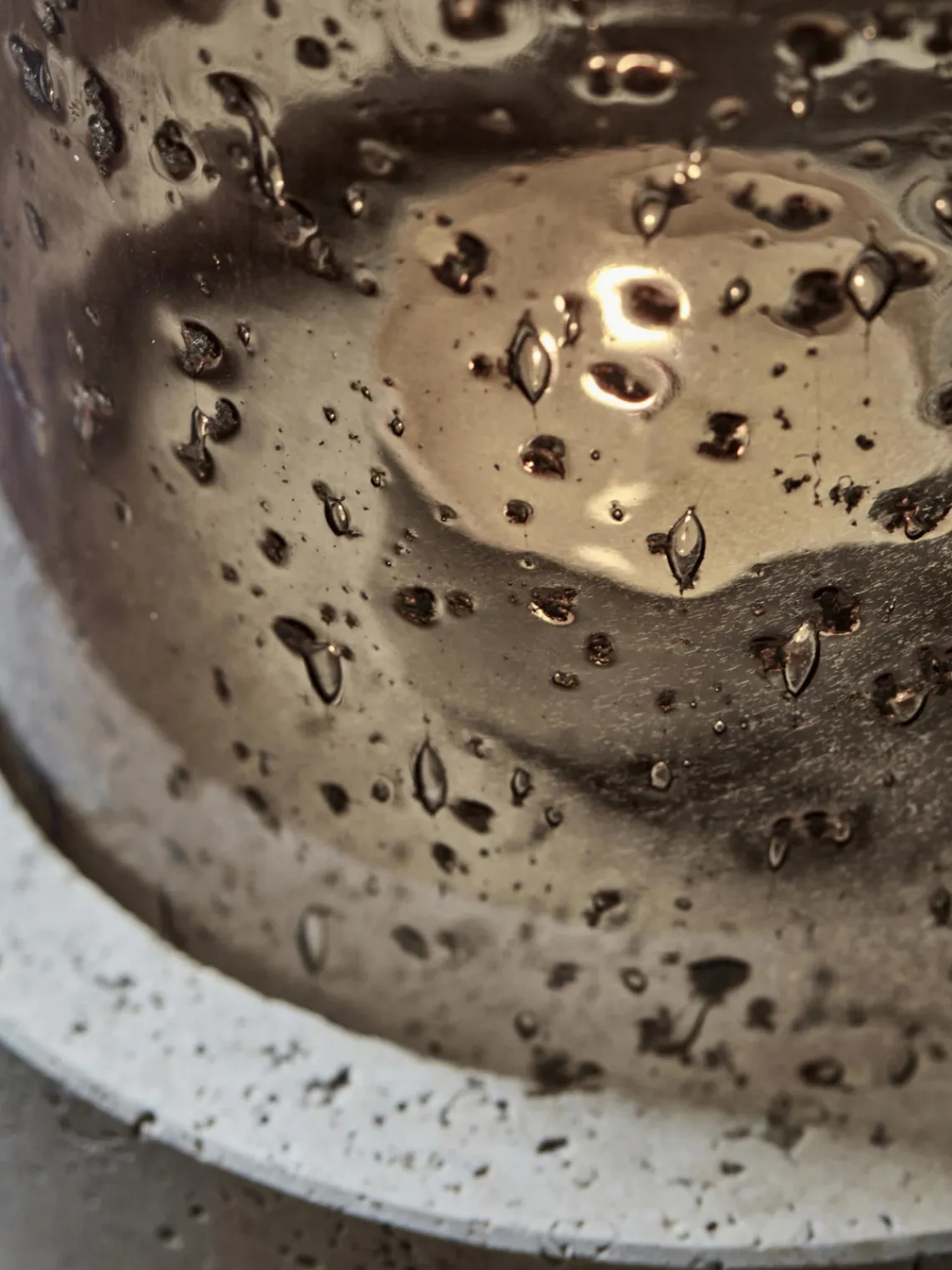 Discount Portavelas soplado con base de travertino Rivo Farolillos|Jarrones