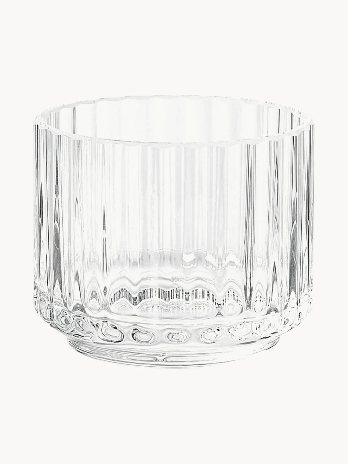 Portavelas|Jarrones>Lyngby Porcelaen Portavelas soplado con estriado Lyngby