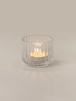 Portavelas|Jarrones>Lyngby Porcelaen Portavelas soplado con estriado Lyngby