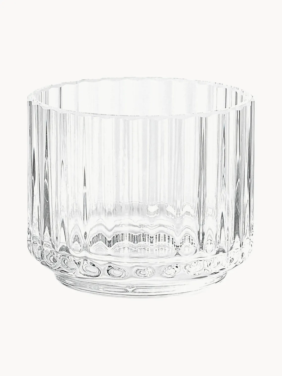 Portavelas|Jarrones>Lyngby Porcelaen Portavelas soplado con estriado Lyngby