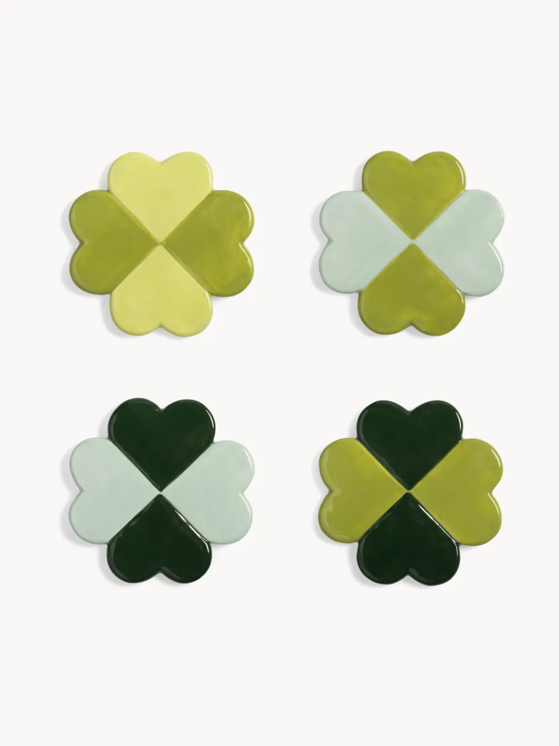 Sale Posavasos artesanales Lucky, 4 uds. Posavasos|Vajillas Completas