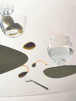 Posavasos asimétricos de cuero Curve, 4 uds. Posavasos|Vajillas Completas