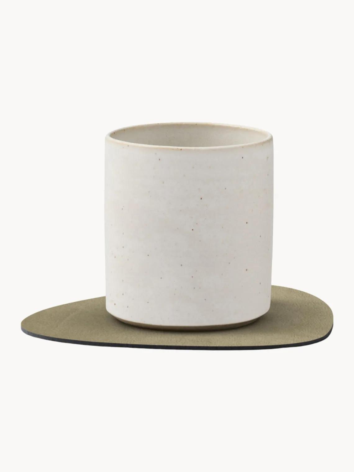 Posavasos|Vajillas Completas>Lind DNA Posavasos asimétricos de cuero Curve, 4 uds. Greige