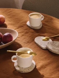 Outlet Posavasos asimétricos de mármol Lio, 4 uds. Posavasos|Vajillas Completas