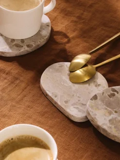 Outlet Posavasos asimétricos de mármol Lio, 4 uds. Posavasos|Vajillas Completas