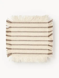 Posavasos|Vajillas Completas>Broste Copenhagen Posavasos de algodón con flecos Elouise, 4 uds.