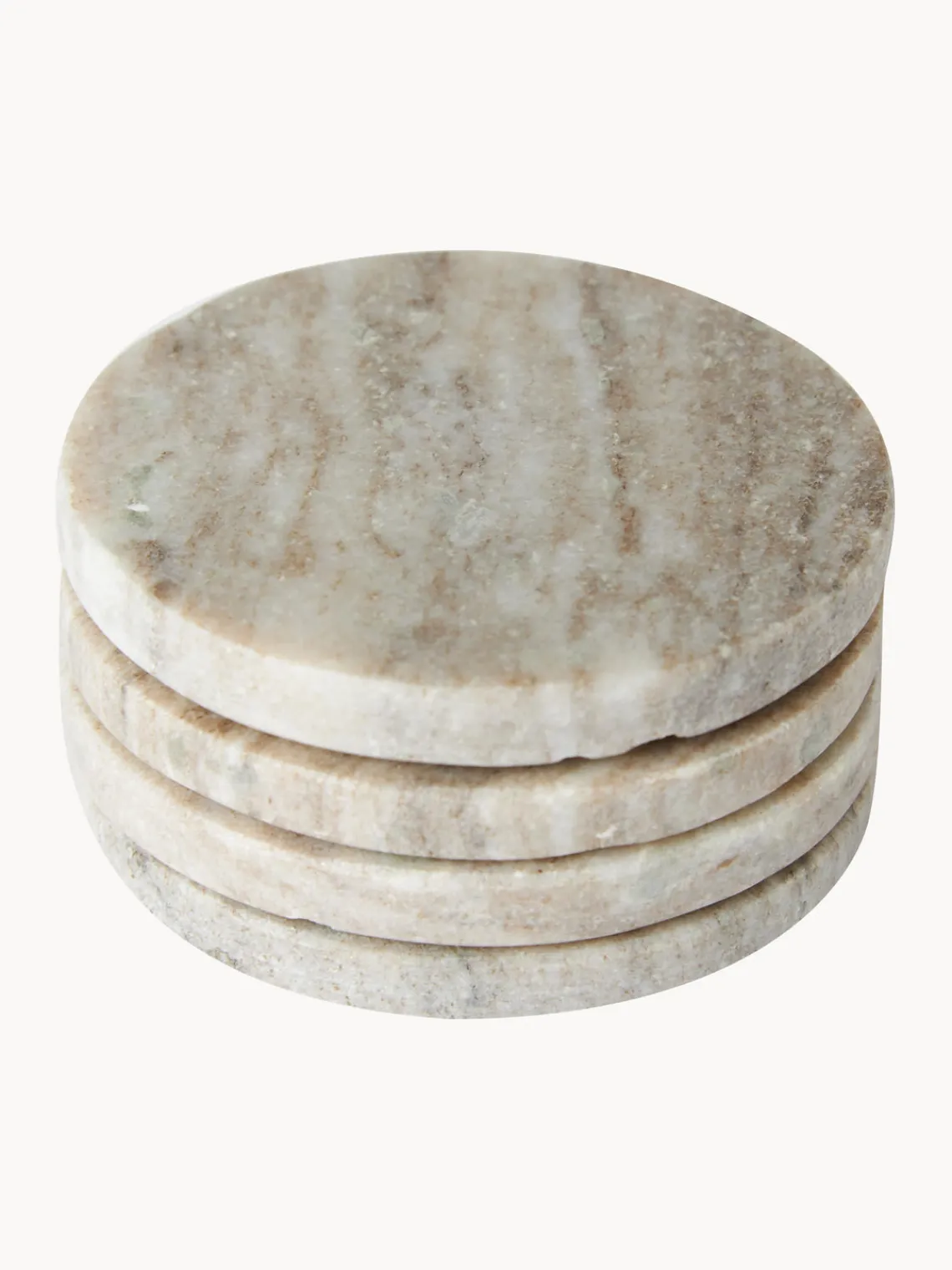 Posavasos|Vajillas Completas>Westwing Collection Posavasos de mármol travertino Callum, 4 uds. Mármol beige
