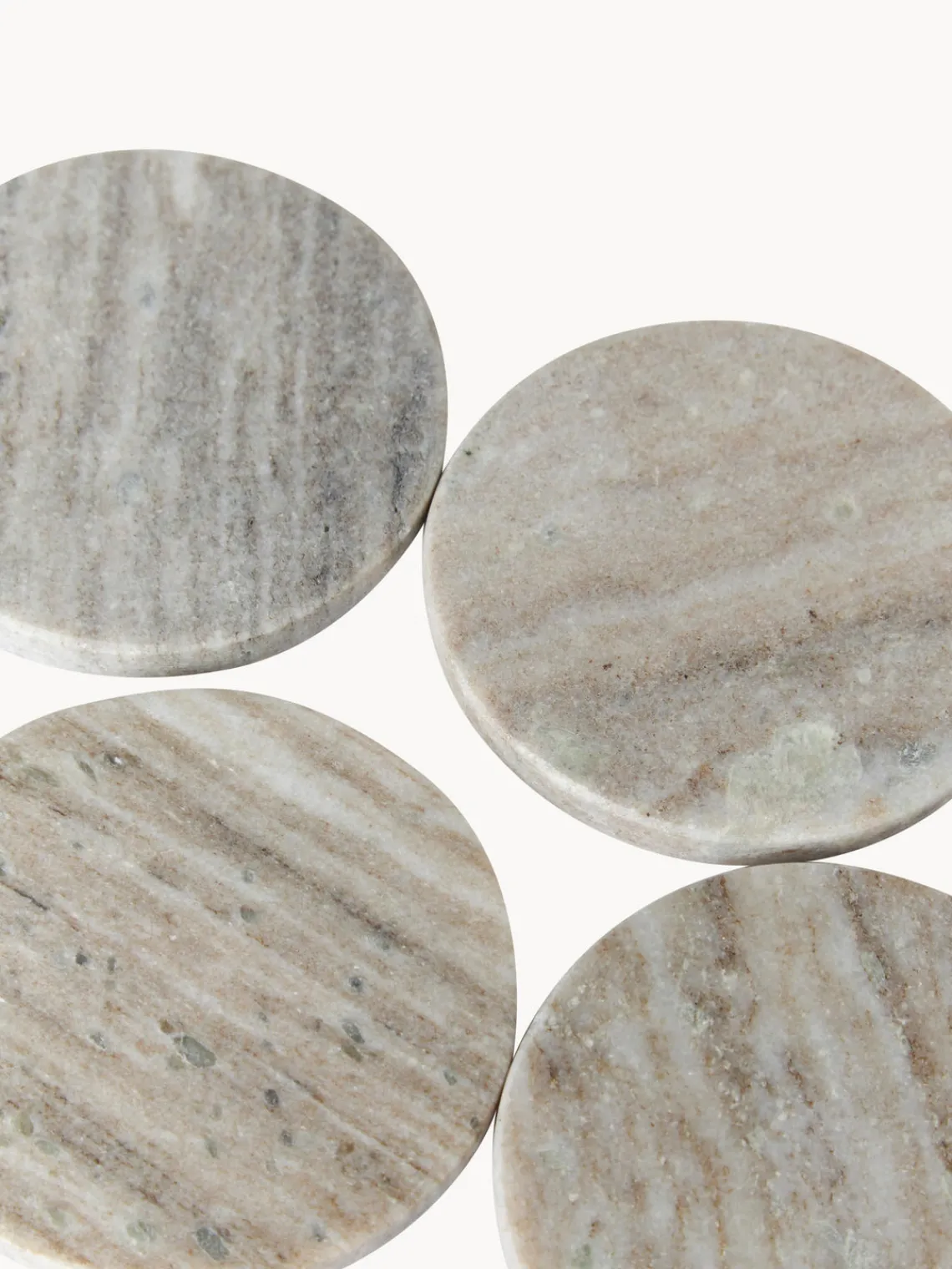 Posavasos|Vajillas Completas>Westwing Collection Posavasos de mármol travertino Callum, 4 uds. Mármol beige