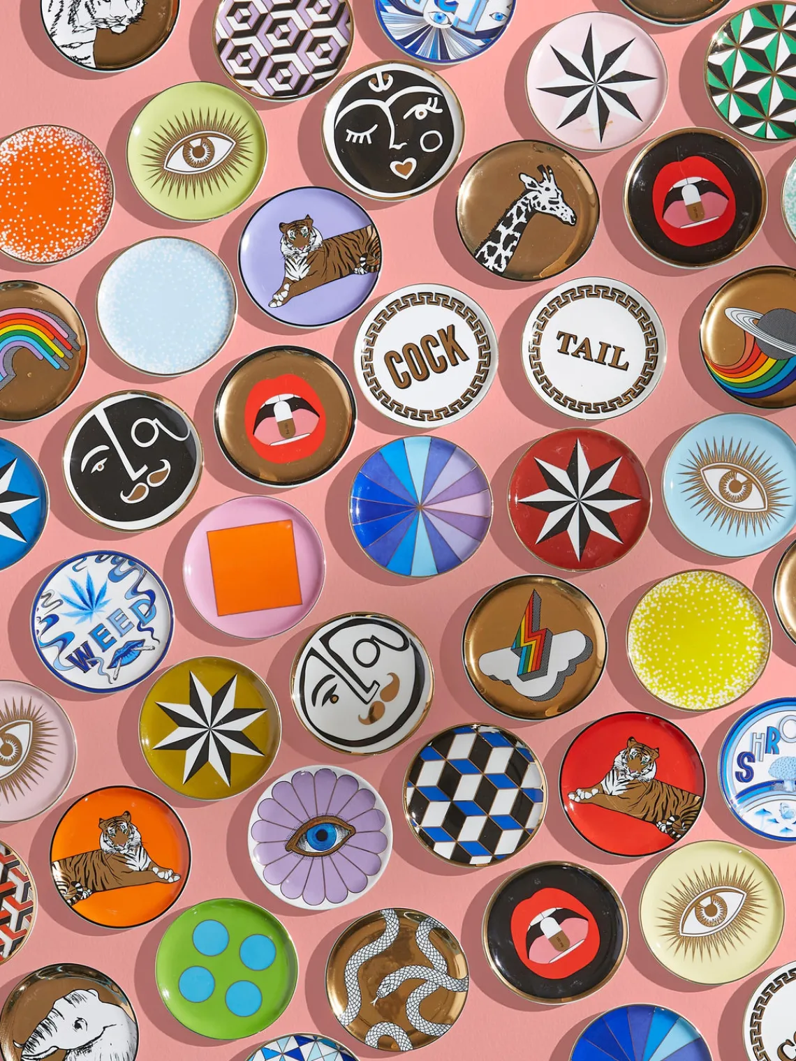 Online Posavasos de porcelana con oro Safari, 4 uds. Posavasos|Vajillas Completas