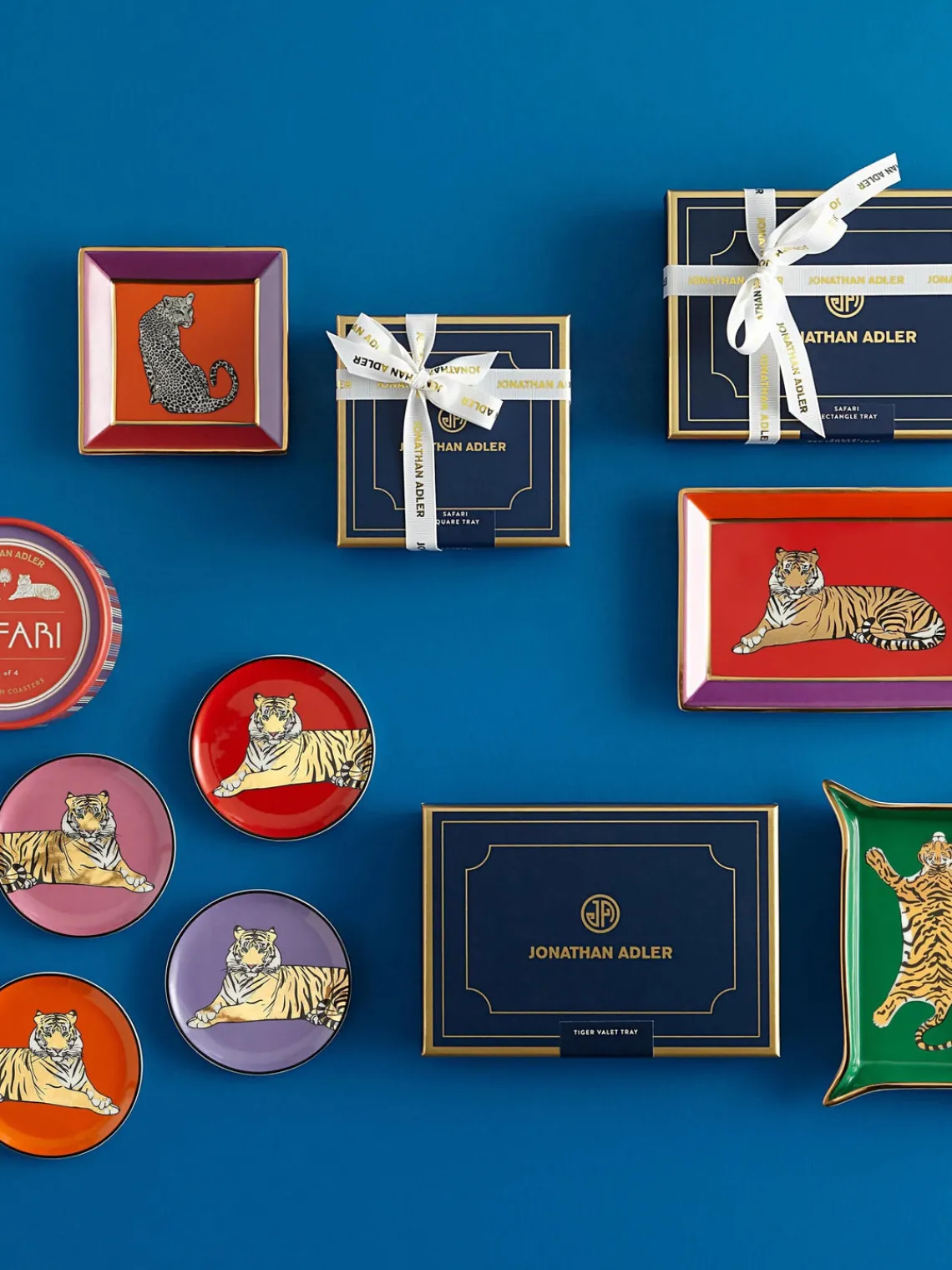 Online Posavasos de porcelana con oro Safari, 4 uds. Posavasos|Vajillas Completas