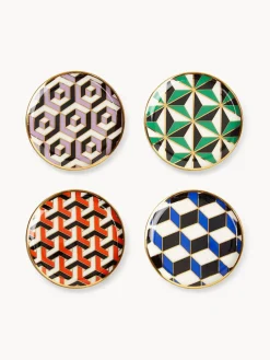 Posavasos|Vajillas Completas>Jonathan Adler Posavasos de porcelana con acabado dorado Versailles, 4 uds.