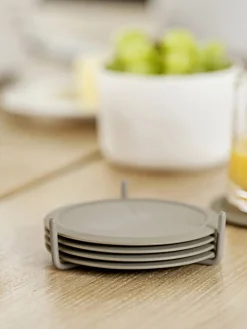 Clearance Posavasos de silicona con soporte Plain, 6 uds. Posavasos|Vajillas Completas