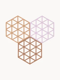 Posavasos|Vajillas Completas>Zone Denmark Posavasos de silicona Triangles, 3 uds. Terracota, melocotón, rosa claro