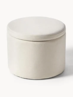 Pufs Y Otomanos|Pufs Y Otomanos>Westwing Collection Puf Alida, con espacio de almacenamiento Tejido blanco Off White