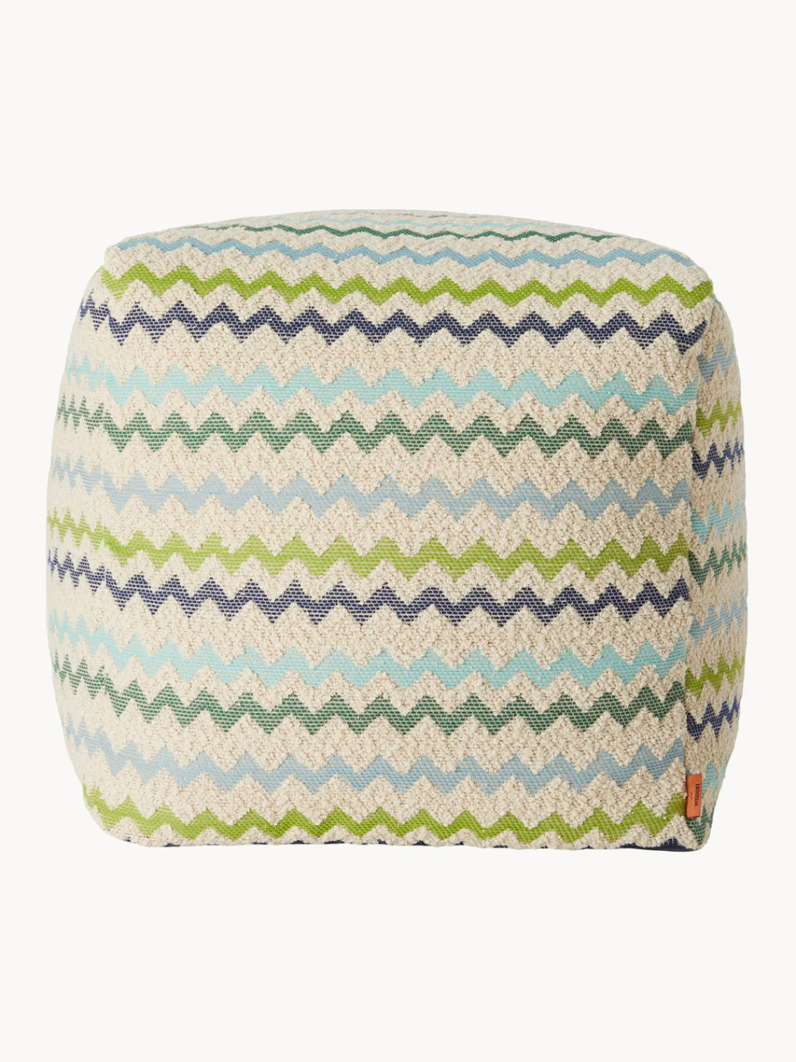 Cojines Para Suelo Y Pufs|Mantas>Missoni Puf artesanal Capri Tonos verdes y azules, blanco Off White