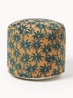 Cojines Para Suelo Y Pufs|Puf De Exterior>Palais Puf artesanal interior/exterior Laura Marrón claro, verde oscuro, rosa claro