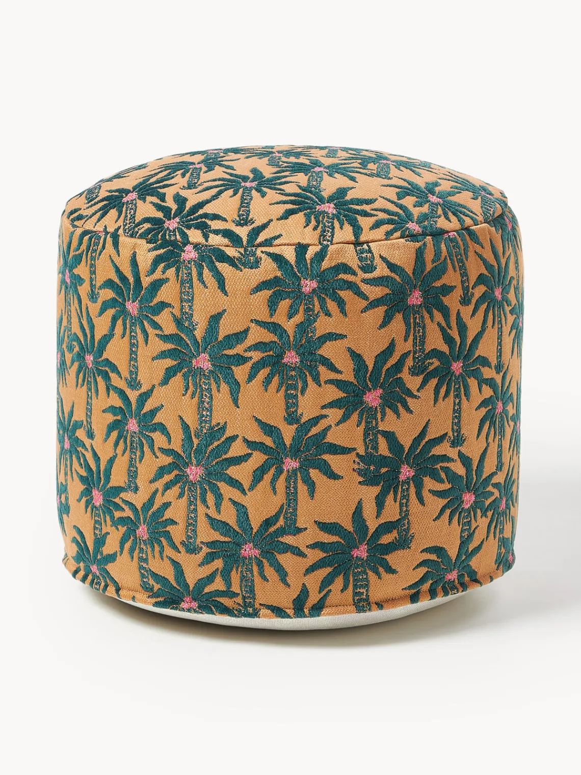 Cojines Para Suelo Y Pufs|Puf De Exterior>Palais Puf artesanal interior/exterior Laura Marrón claro, verde oscuro, rosa claro