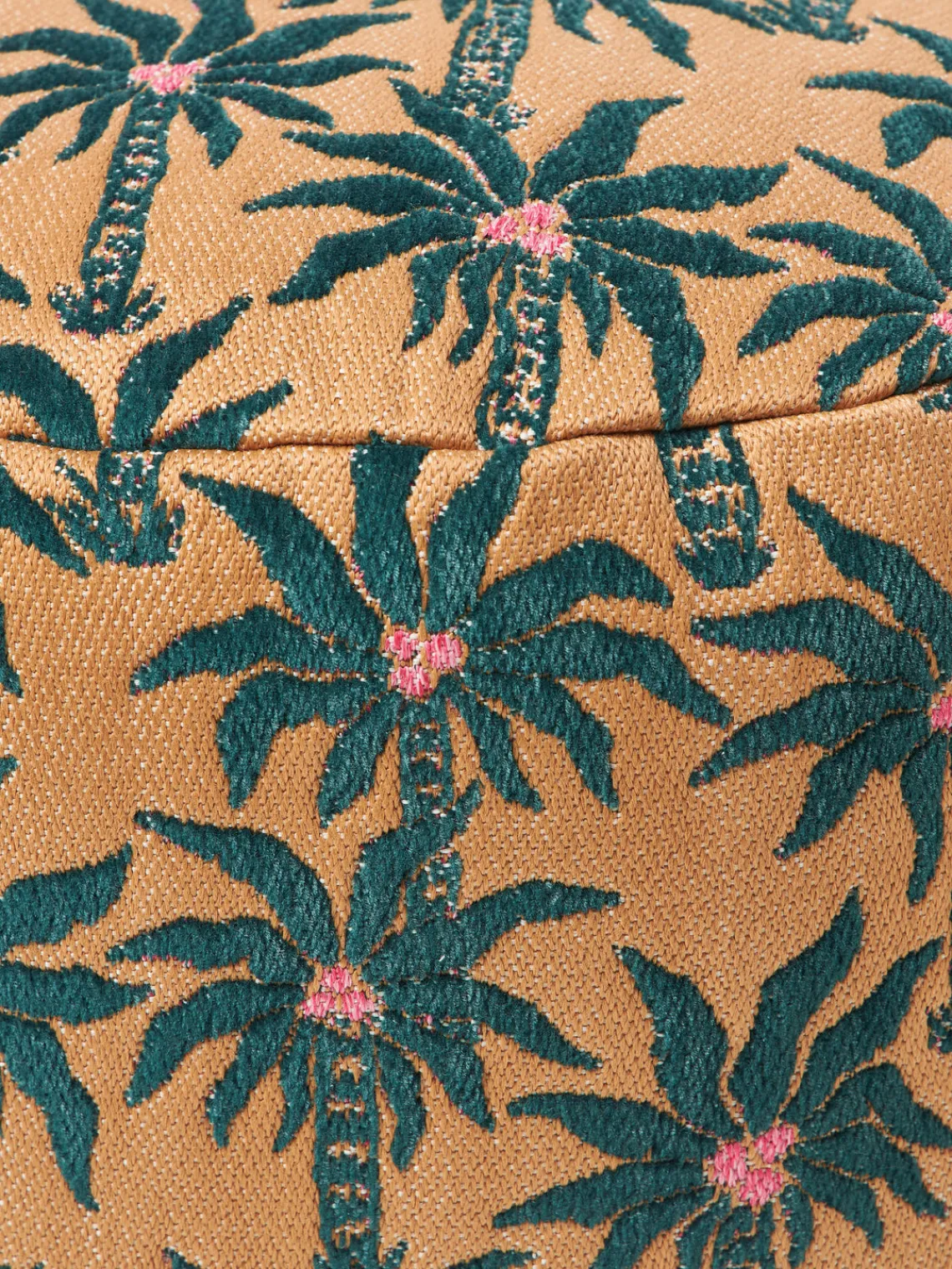 Cojines Para Suelo Y Pufs|Puf De Exterior>Palais Puf artesanal interior/exterior Laura Marrón claro, verde oscuro, rosa claro