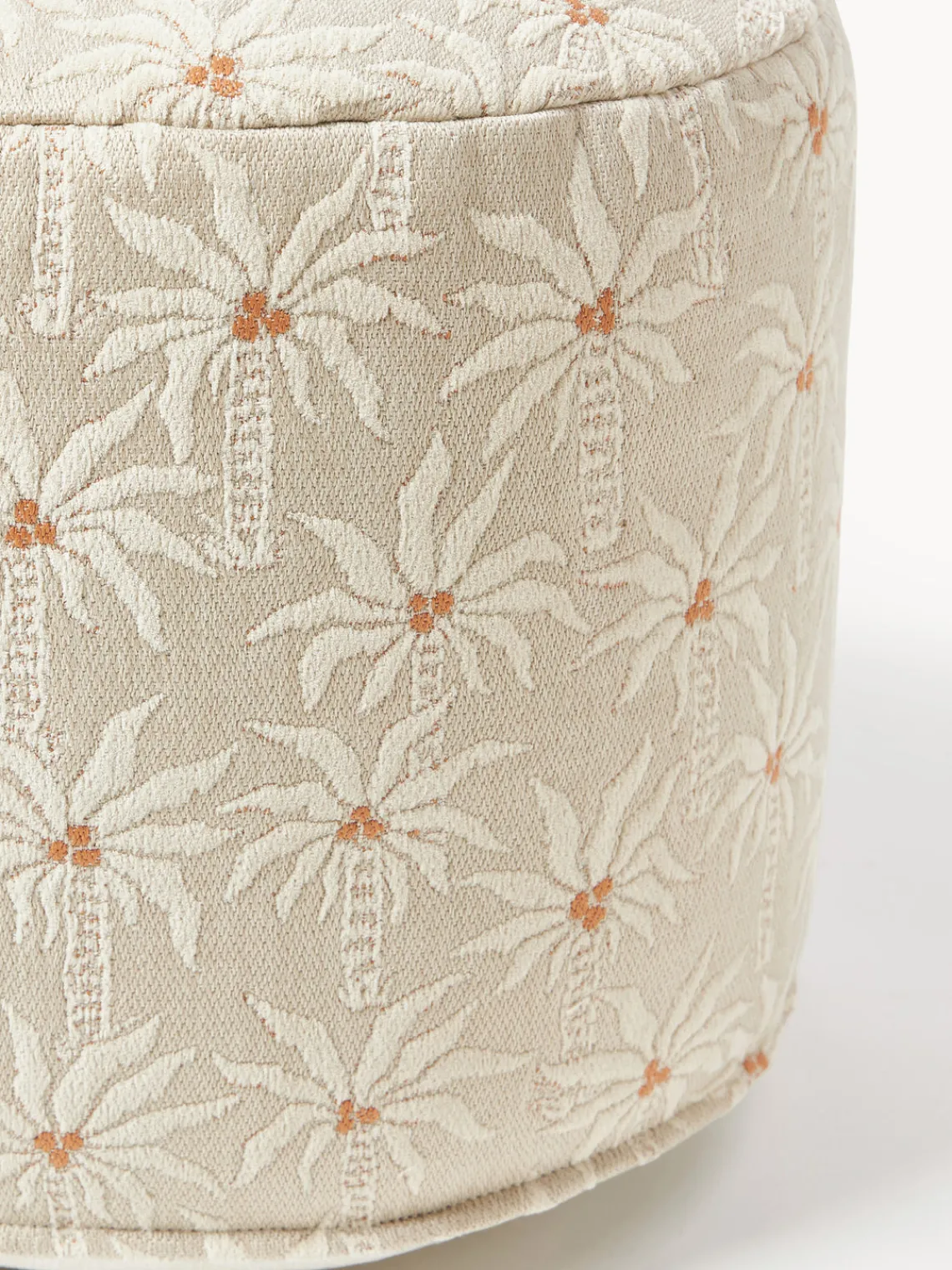 Cojines Para Suelo Y Pufs|Puf De Exterior>Palais Puf artesanal interior/exterior Laura Beige, blanco Off White, marrón claro